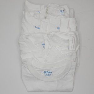 Gildan White Short Slv Crew Neck T-Shirt Sz S Lot of 7 NWOT (TS014)